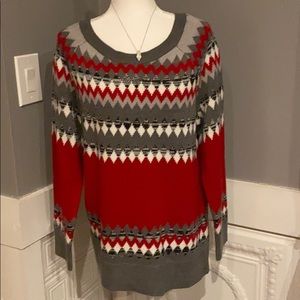 NY&C New York Company Red Gray Long Sleeve